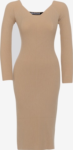 FRESHLIONS Knitted dress 'Henna' in Beige: front