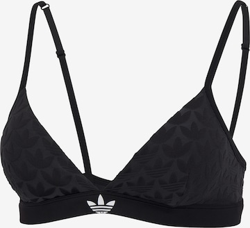 ADIDAS ORIGINALS Bra 'Microterrot Monogram' in Black: front