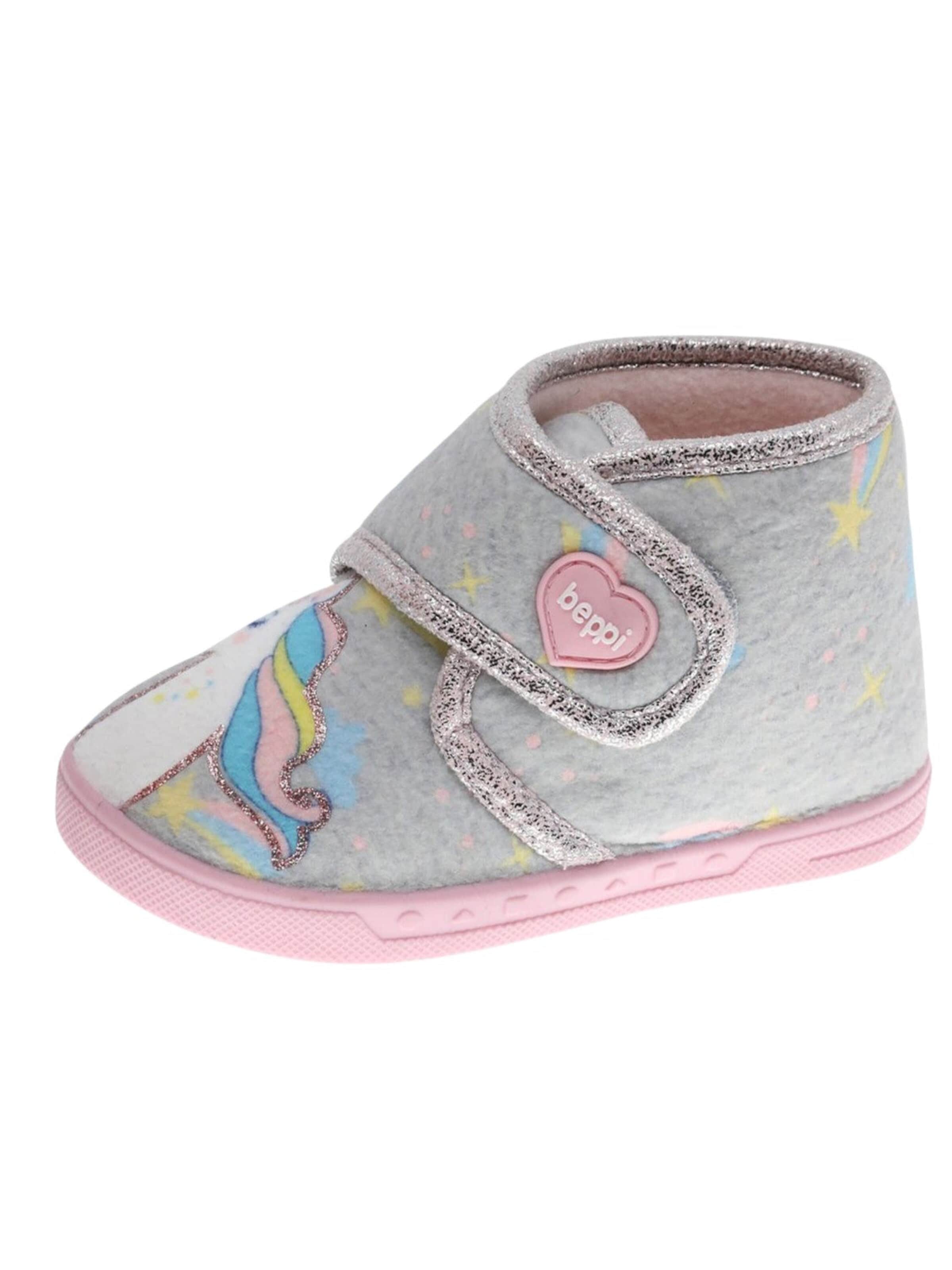 Beppi Slipper 'Indoor Shoe' in Grey: front