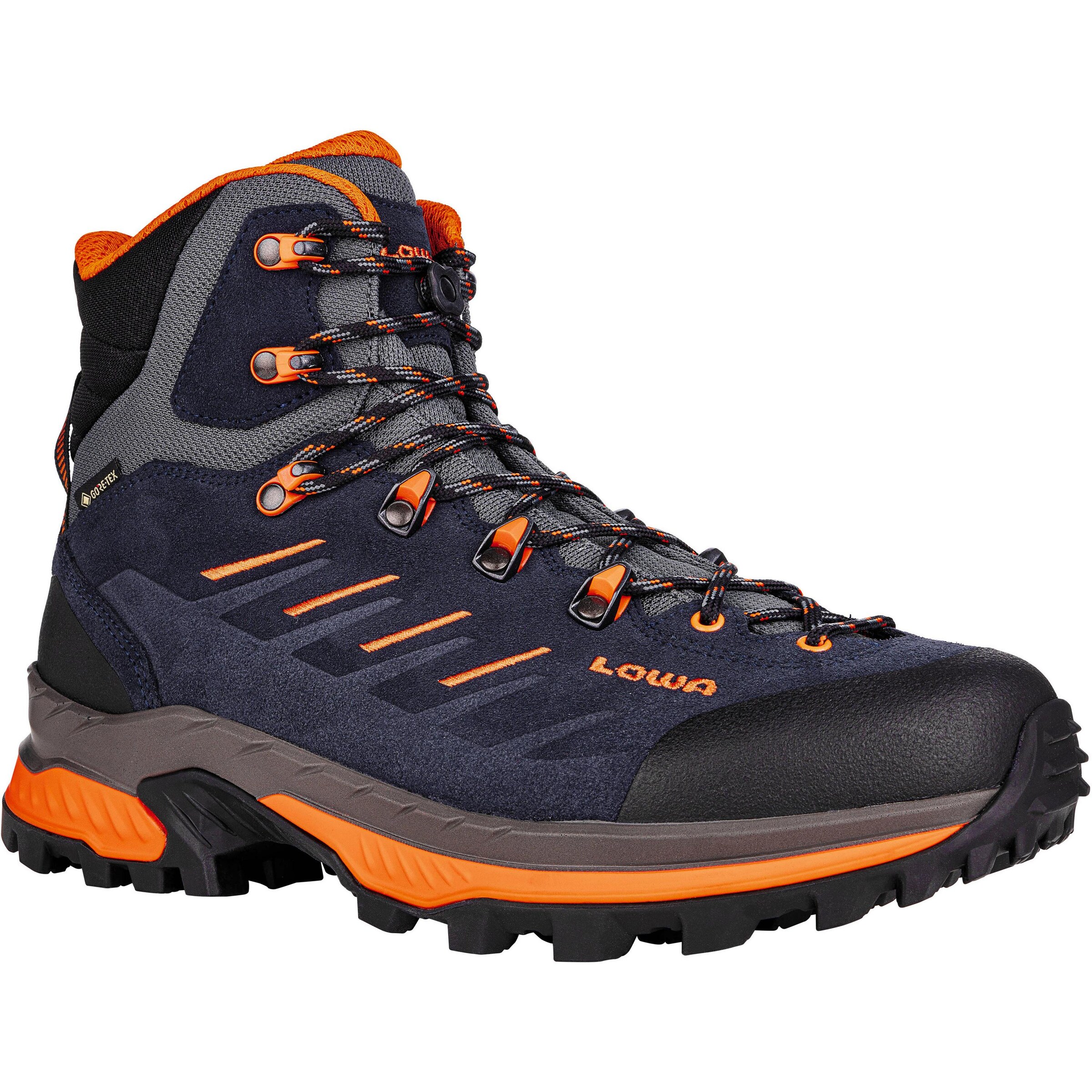 LOWA Boots 'Randir Mid' in 42 in navy / grau / orange / schwarz, Produktansicht