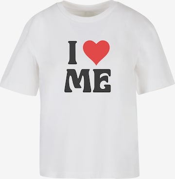 Maglietta 'I Love Me' di Miss Tee in bianco: frontale