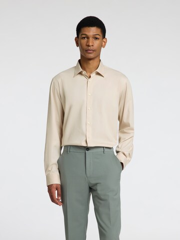Slim fit Camicia di SELECTED HOMME in beige: frontale
