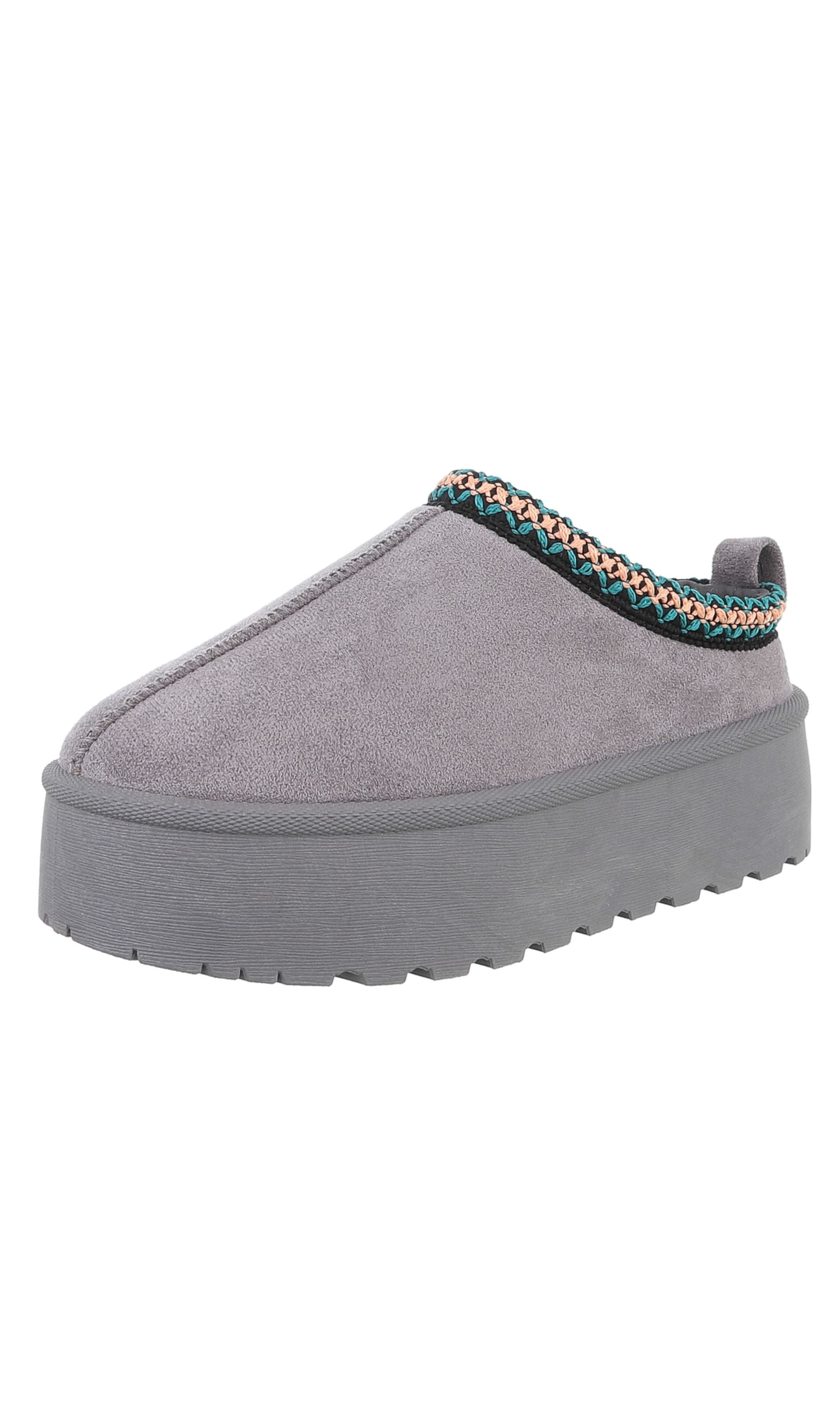 Ital-Design Pantolette in Grau: Vorderseite
