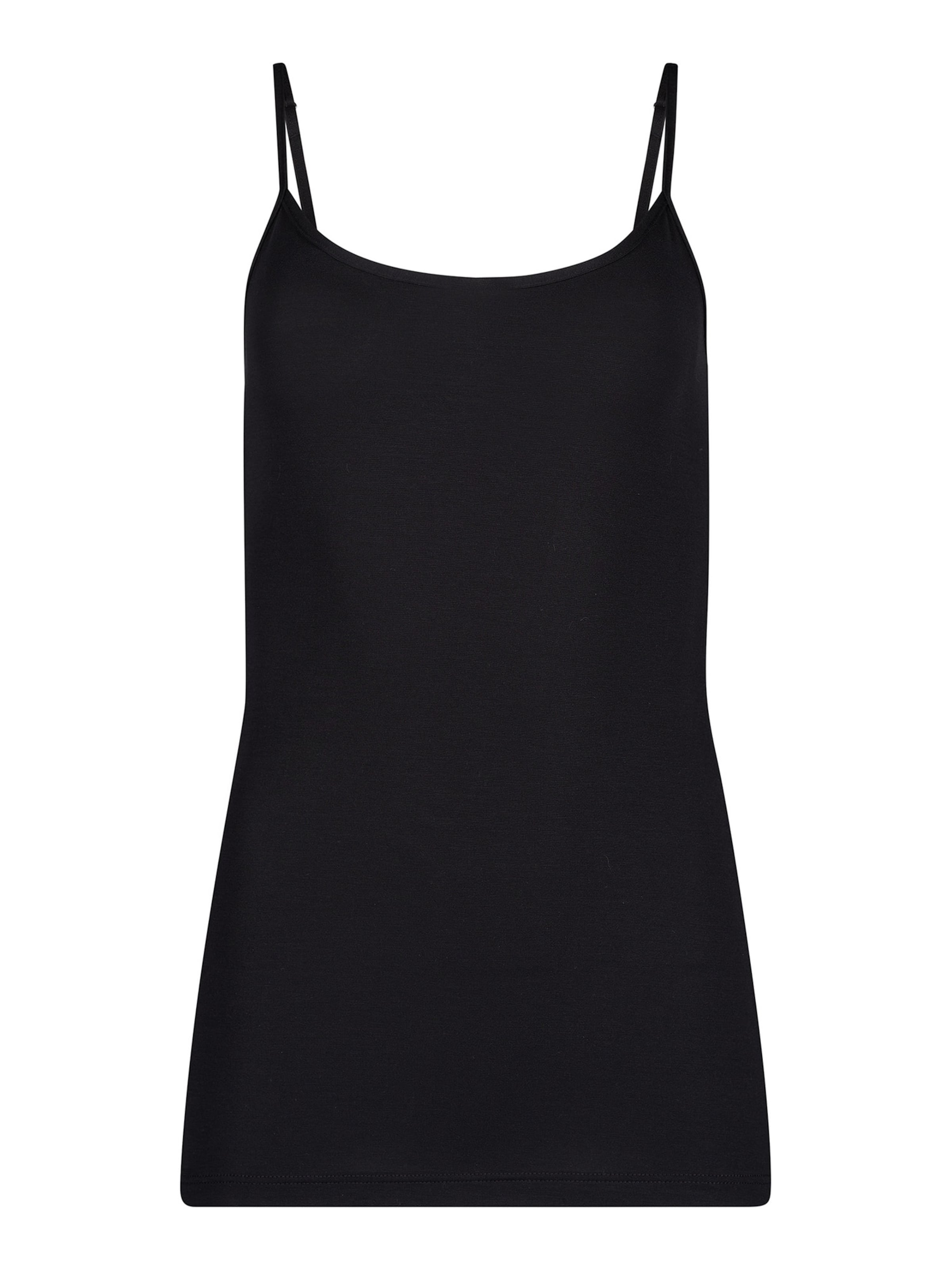 HUBER Top ' Soft Modal ' in Black: front