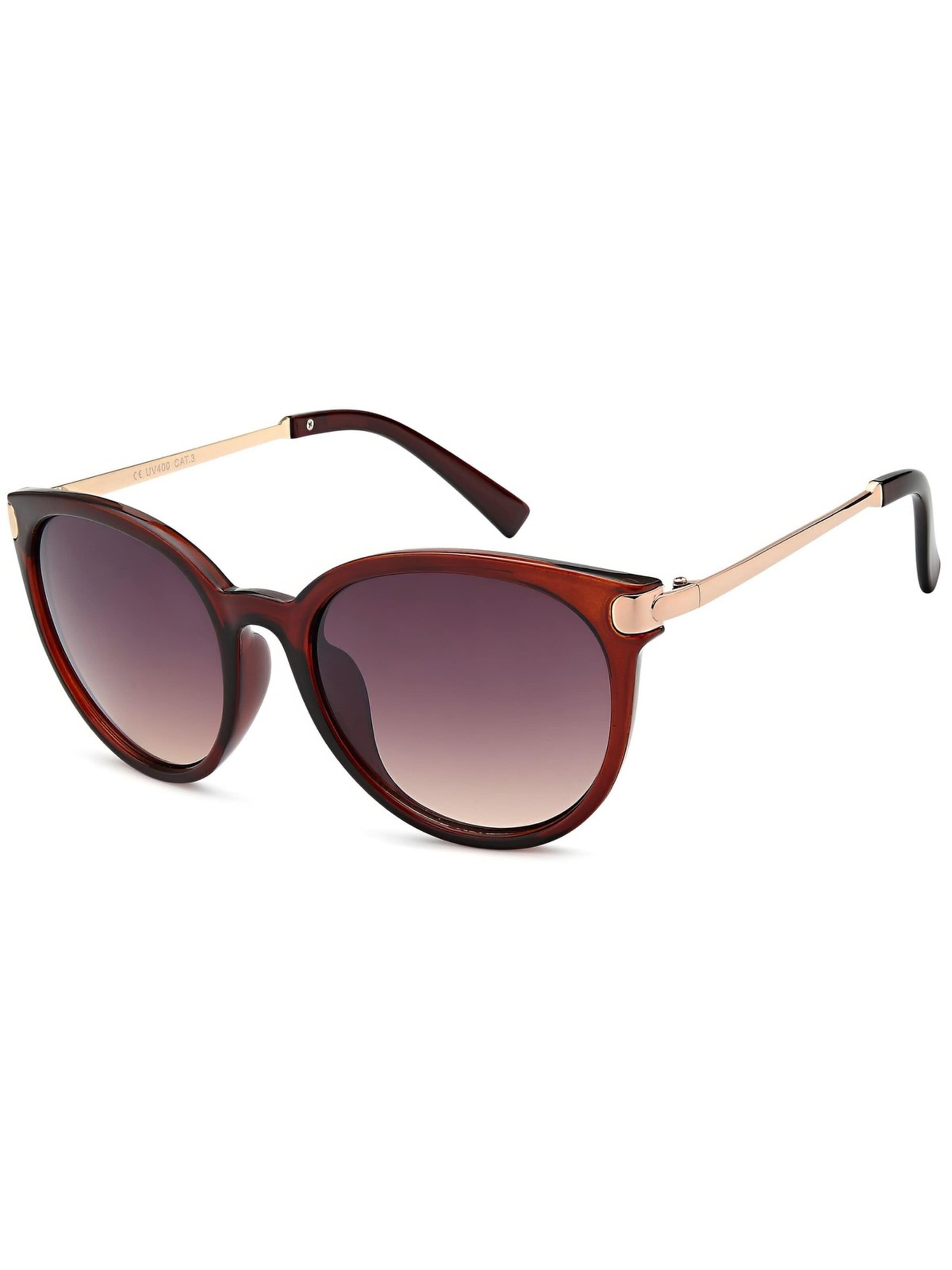 styleBREAKER Sunglasses 'Cat-Eye Sonnenbrille' in Brown: front
