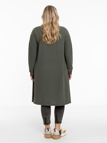 Yoek Knit Cardigan in Green