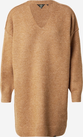 Superdry Knitted dress in Beige: front