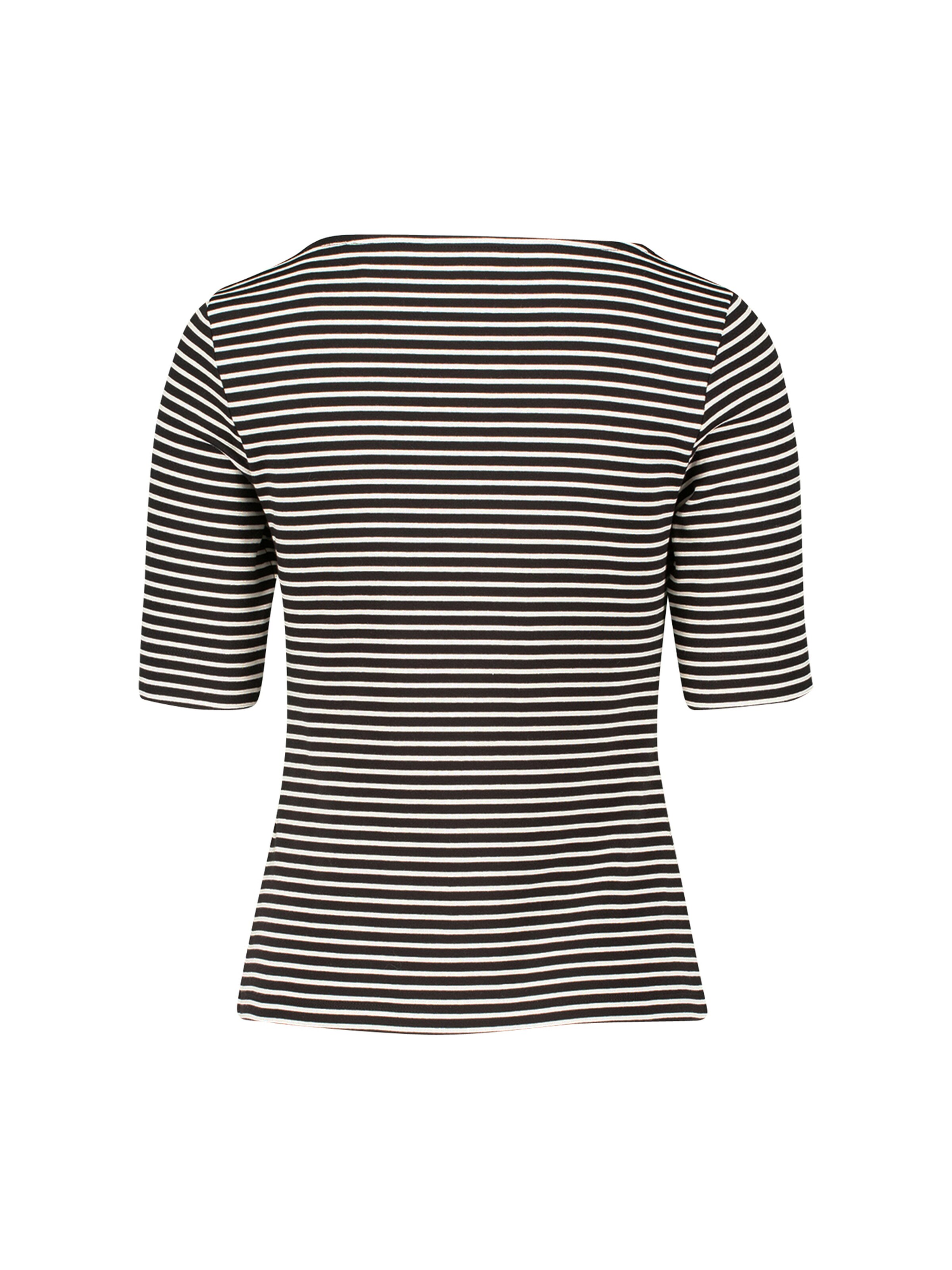 zero Ringelshirt mit U-Boot Ausschnitt in Schwarz