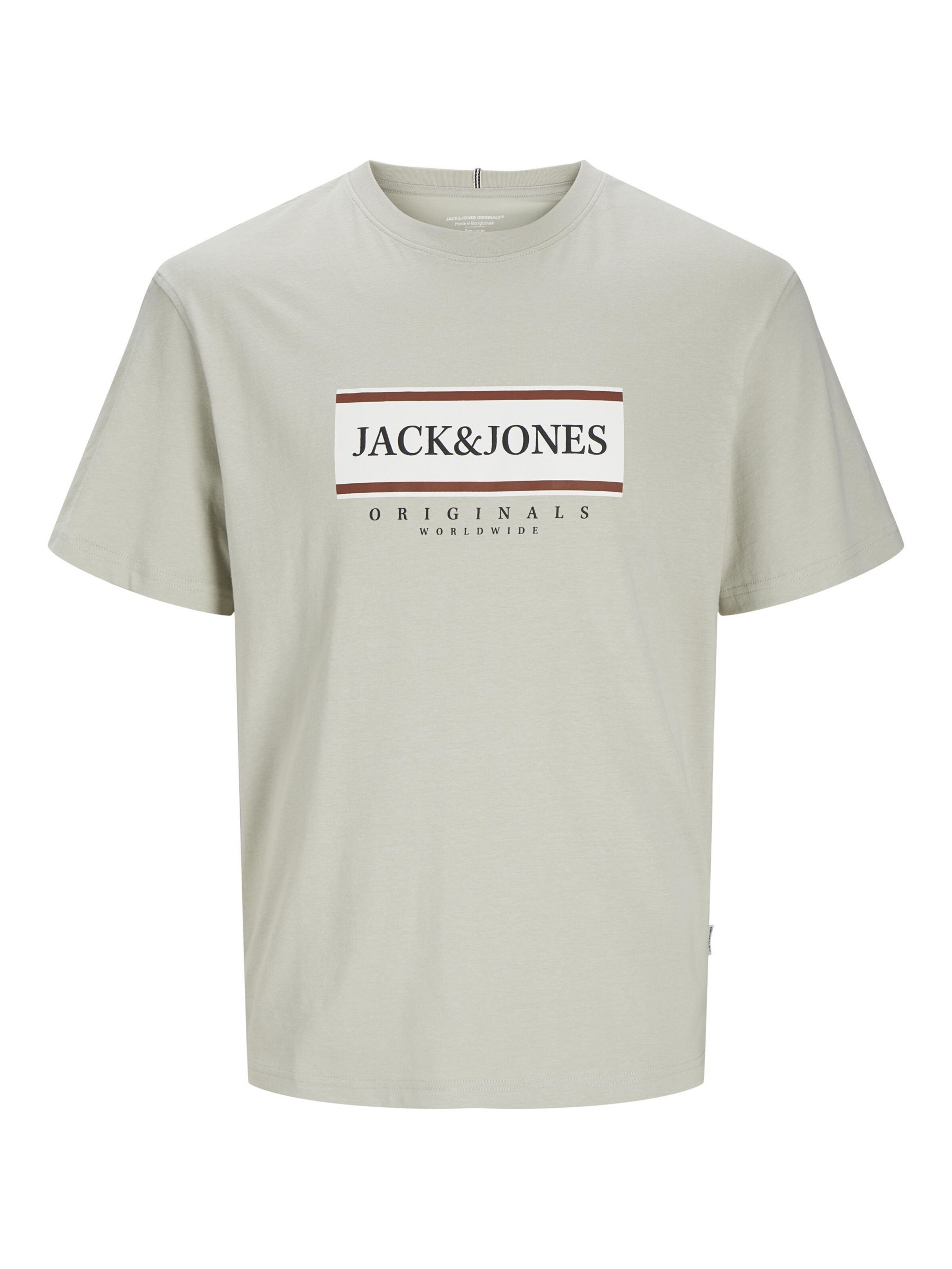 T-Shirt 'JORFrederiksberg' JACK & JONES en gris : devant
