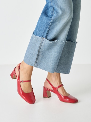 Tamaris Slingpumps in Rood: voorkant