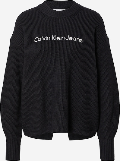 Pulover Calvin Klein Jeans pe negru / alb, Vizualizare produs
