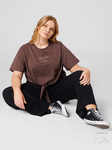 Guido Maria Kretschmer Curvy Shirt 'Sierra' in Brown