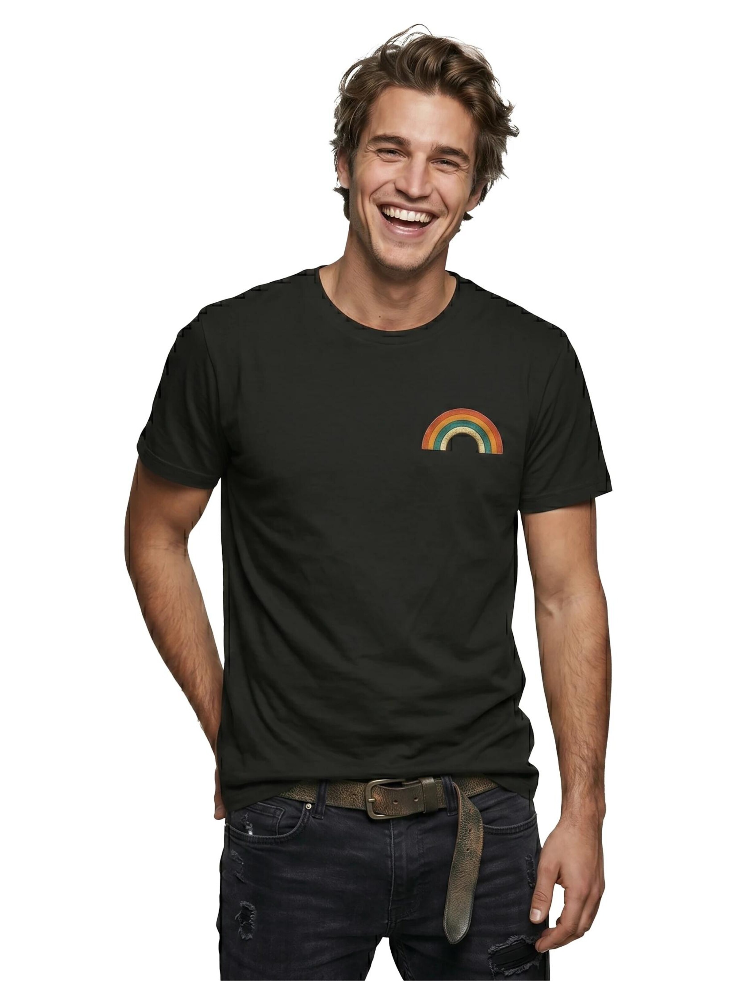 MAKAYA Shirt 'Rainbow'‌ in Schwarz