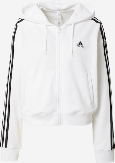 ADIDAS SPORTSWEAR Veste de survêtement 'Essentials 3-Stripes French Terry' en noir / blanc, Vue avec produit