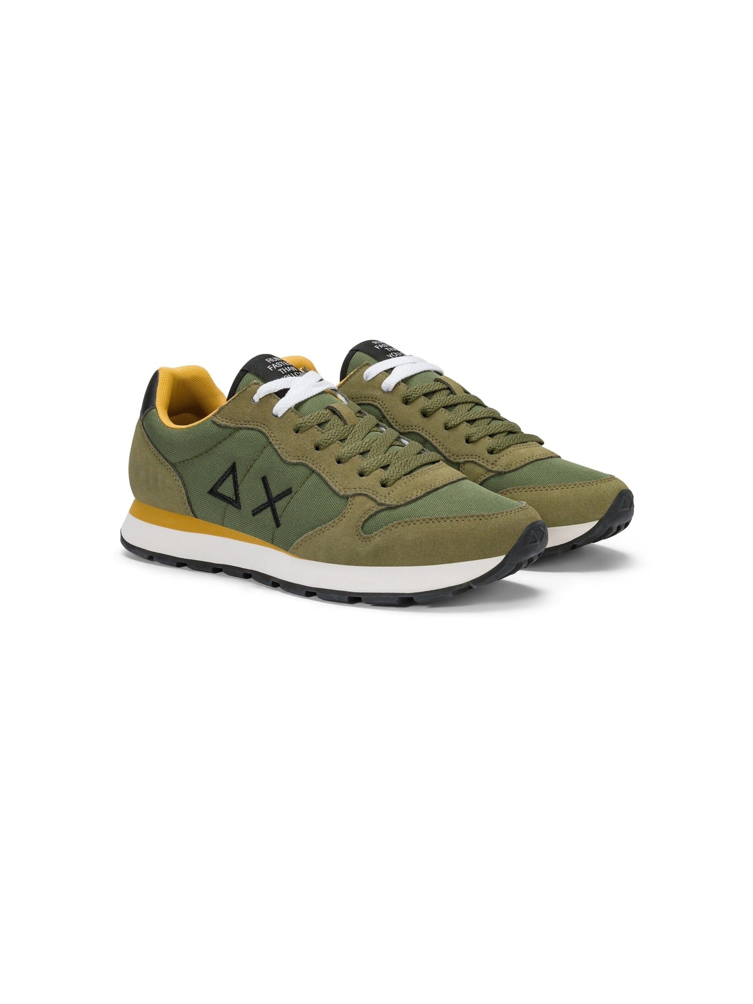 SUN68 Sneakers laag 'Men's Tom Sneakers in Nylon and Suede' in Groen