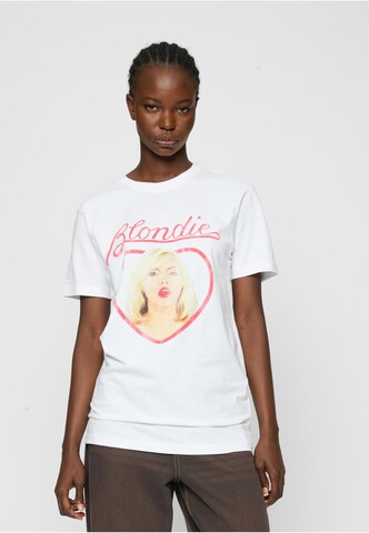 Merchcode T-Shirt 'Blondie Heart Of Glass' in Weiß: Vorderseite