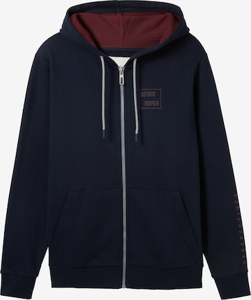 TOM TAILOR Zip-Up Hoodie in Blue: front