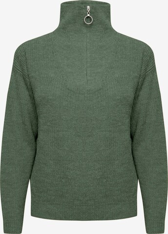 ICHI Strick Rollkragenpullover 'NOVO' in Grün: predná strana