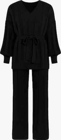 Elara Hausanzug in Schwarz: Vorderseite