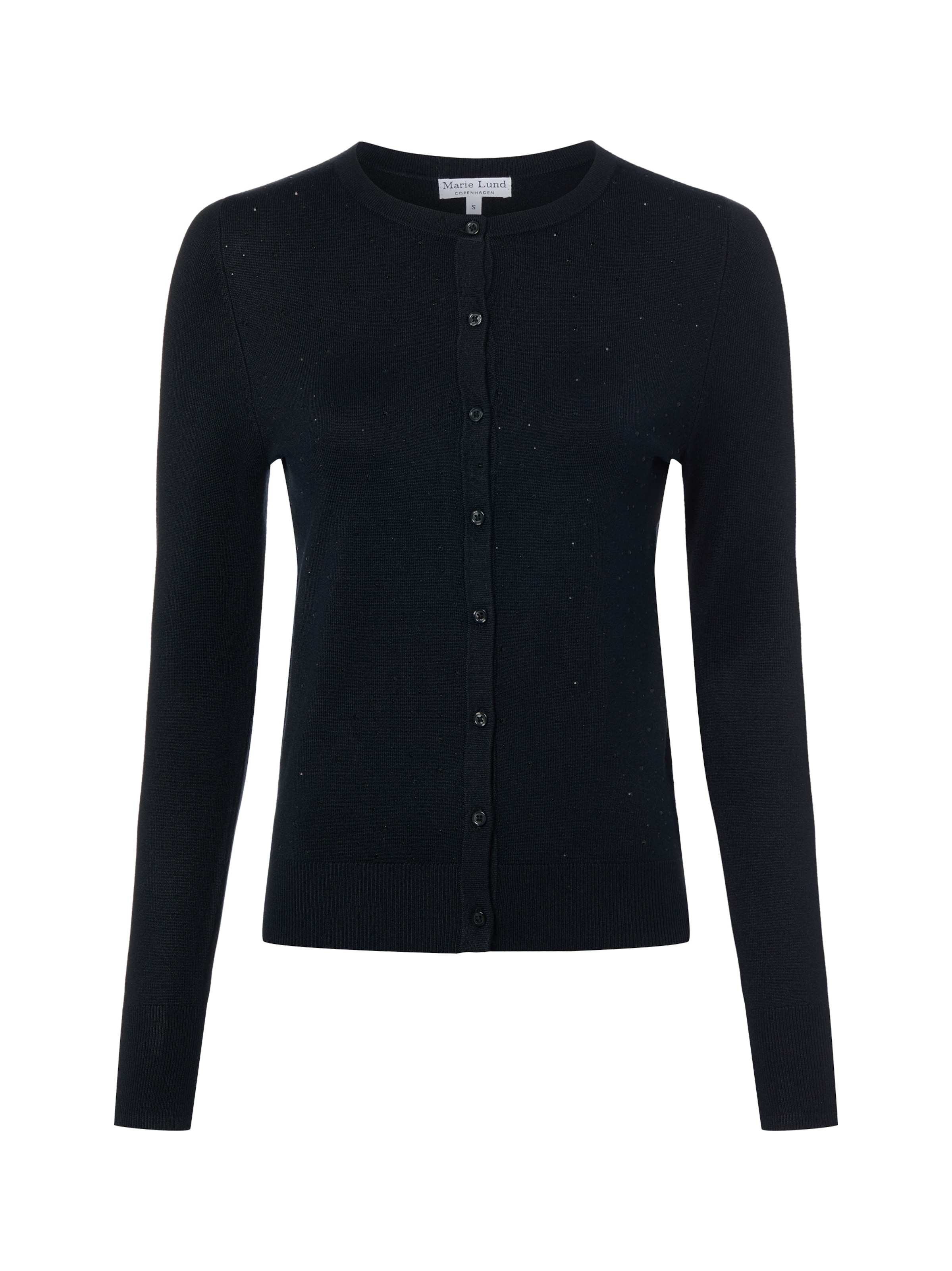 Marie Lund Gebreid vest in Zwart: voorkant