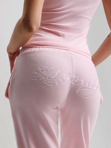 Ed Hardy Normalny krój Spodnie w kolorze różowy