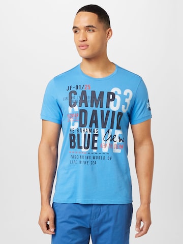 T-Shirt CAMP DAVID en bleu : devant