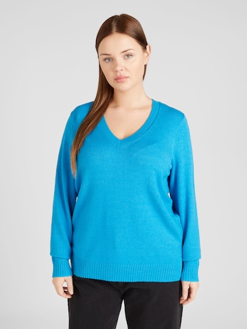 Vila Curve Sweater 'Ril' in Blue: front