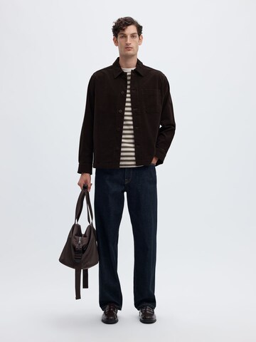 SELECTED - Ajuste regular Camisa en marrón