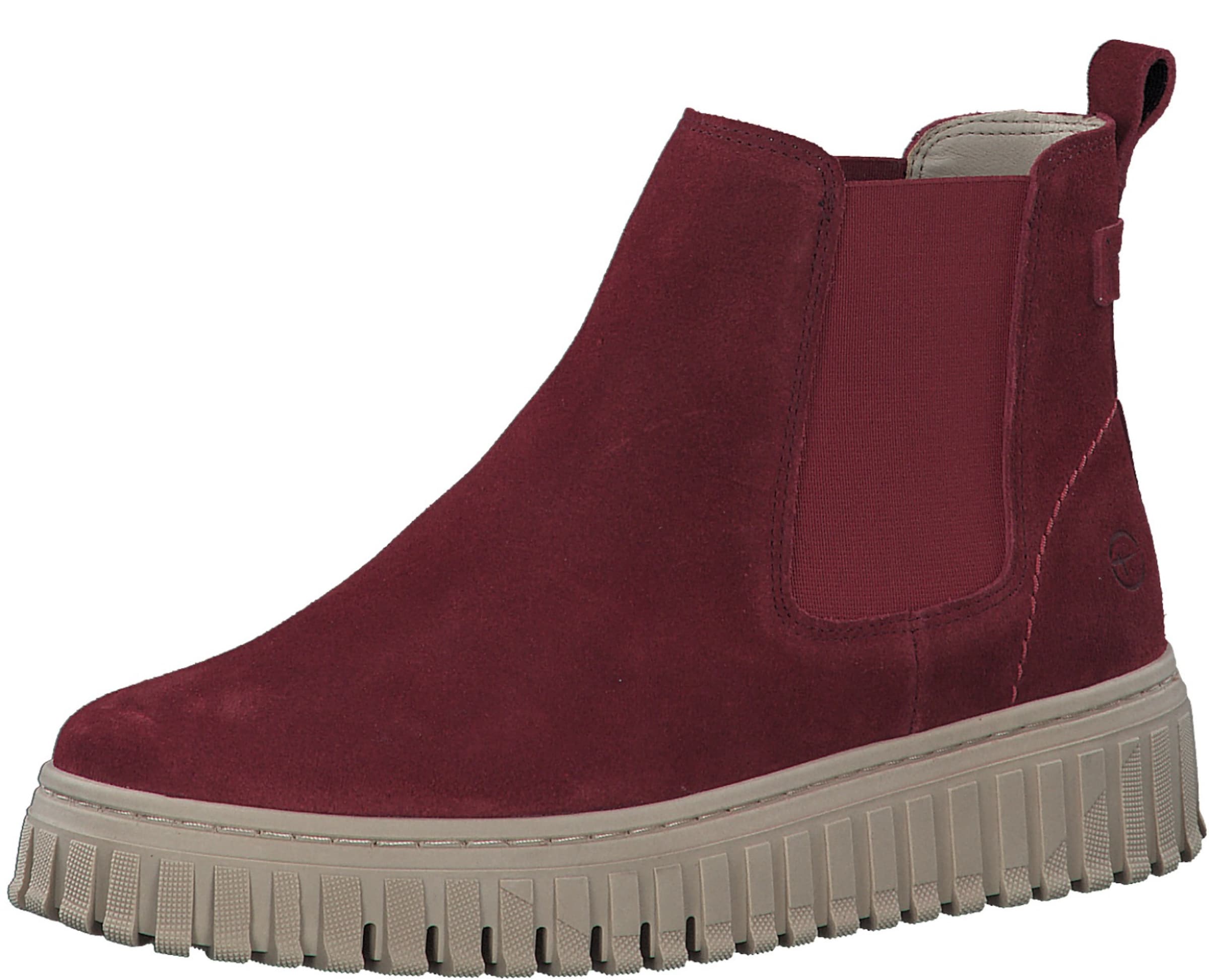 Tamaris Chelsea Boots in Rot: Vorderseite