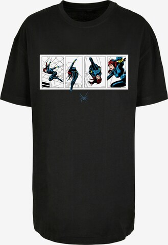 F4NT4STIC Oversized Shirt 'Marvel Comics Black Widow Comic Strip' in Black: front