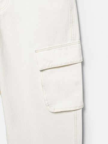Baggy Jeans cargo Pull&Bear en blanc