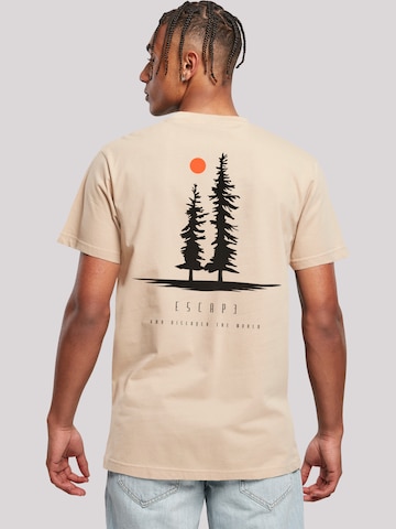 F4NT4STIC Shirt 'Escape Discover the World Pinetree' in Beige
