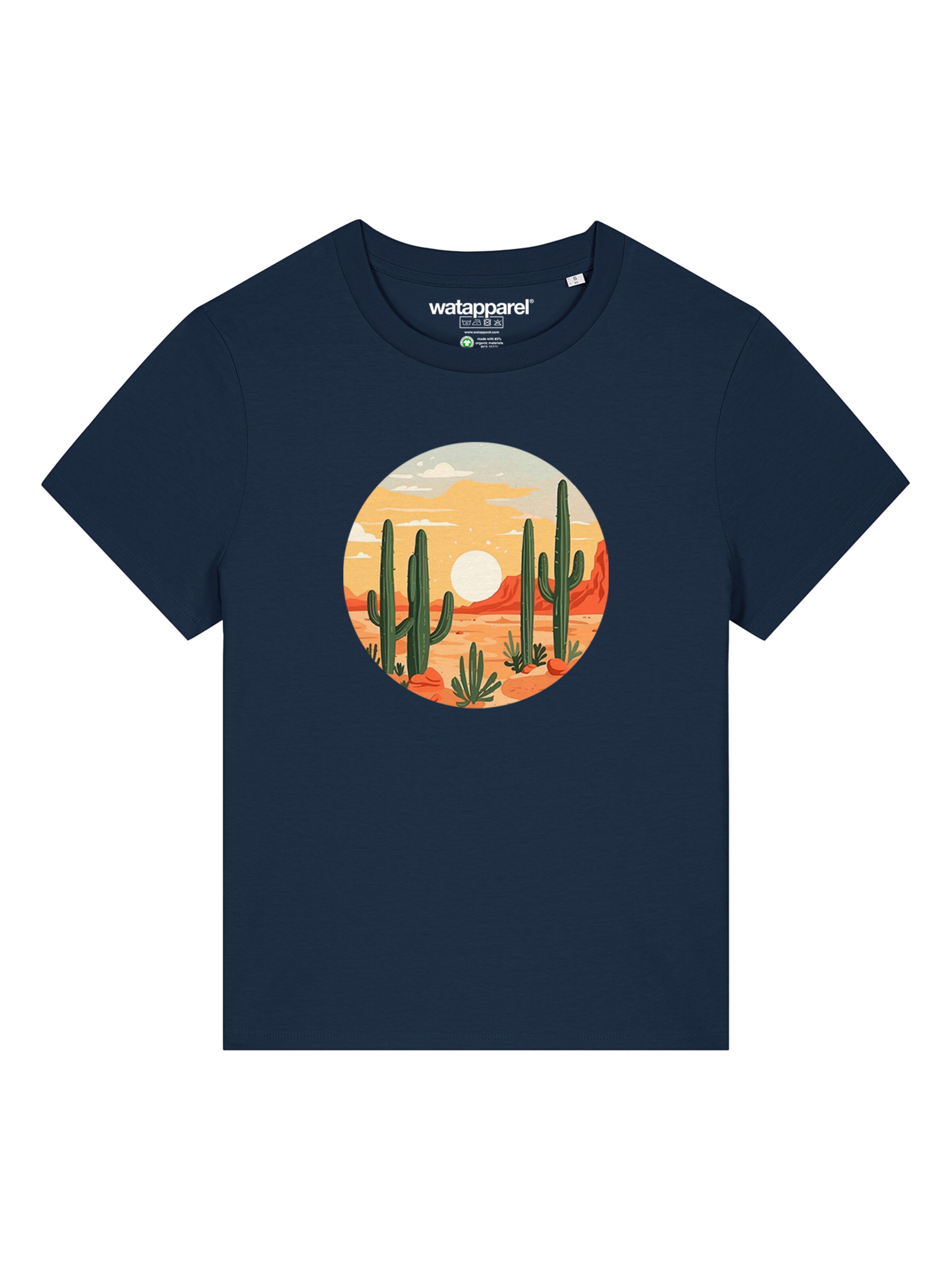 T-shirt 'Sonnenuntergang in der Wüste' Watapparel en bleu : devant