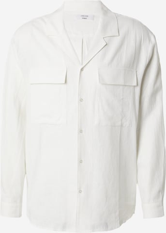 DAN FOX APPAREL Regular fit Button Up Shirt 'Ruben' in White: front