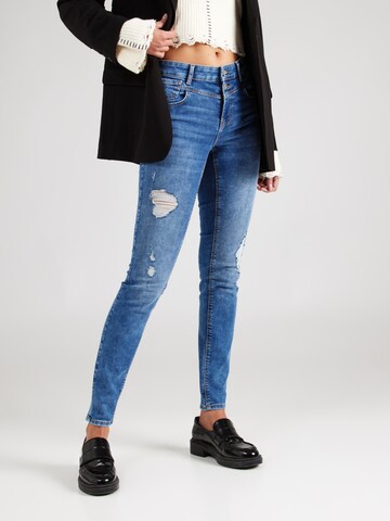 Coupe slim Jean 'CHRISSY' ONLY en bleu : devant