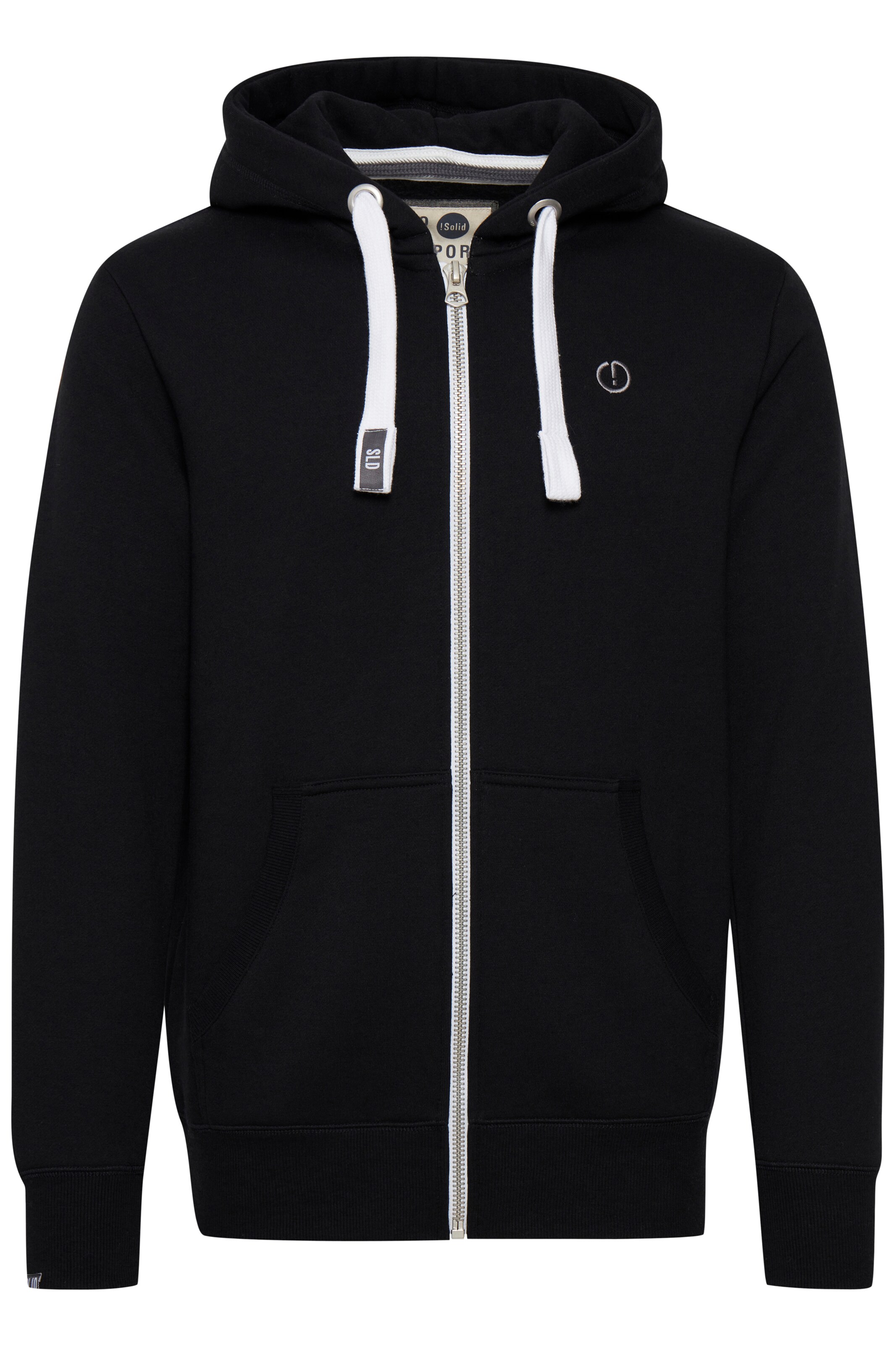 !Solid Zip-Up Hoodie 'BennZip' in Black: front