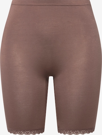 Skinny Pantalon modelant Ulla Popken en marron : devant