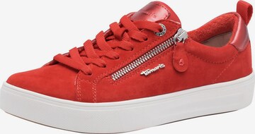Baskets basses Tamaris en rouge : devant