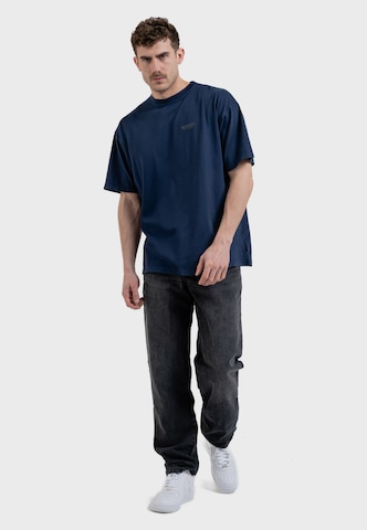 Oldskull Shirt 'Peach Dyed Basic Oldskull' in Blue