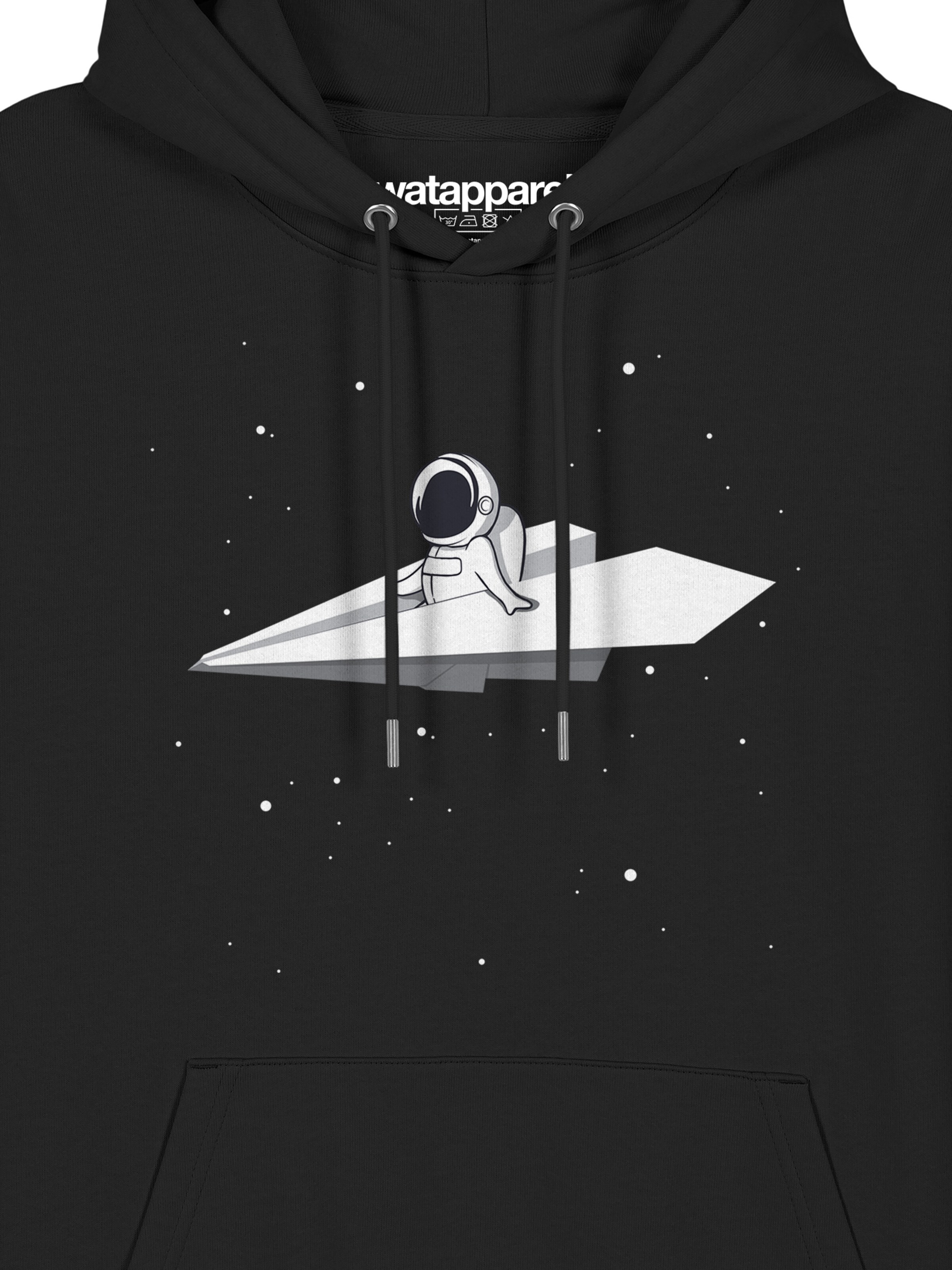 Watapparel Sweatshirt 'Fly me to the moon' in Zwart