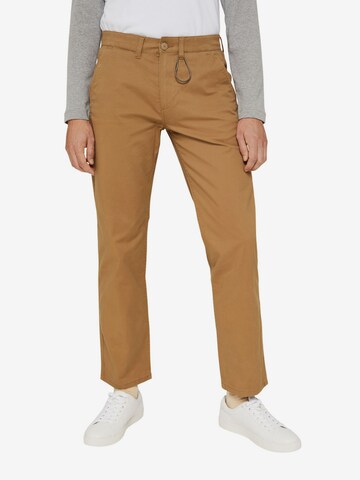 Regular Pantalon chino ESPRIT en marron : devant