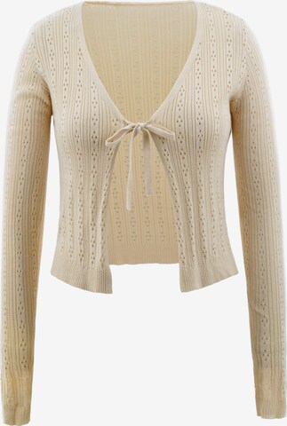 AIKI KEYLOOK Knit Cardigan 'Easy On Me' in Beige: front