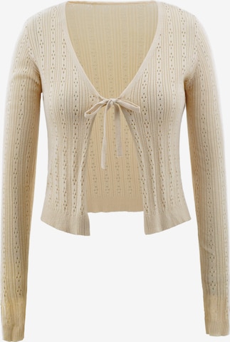 AIKI KEYLOOK Knit cardigan 'Easy On Me' in Beige: front