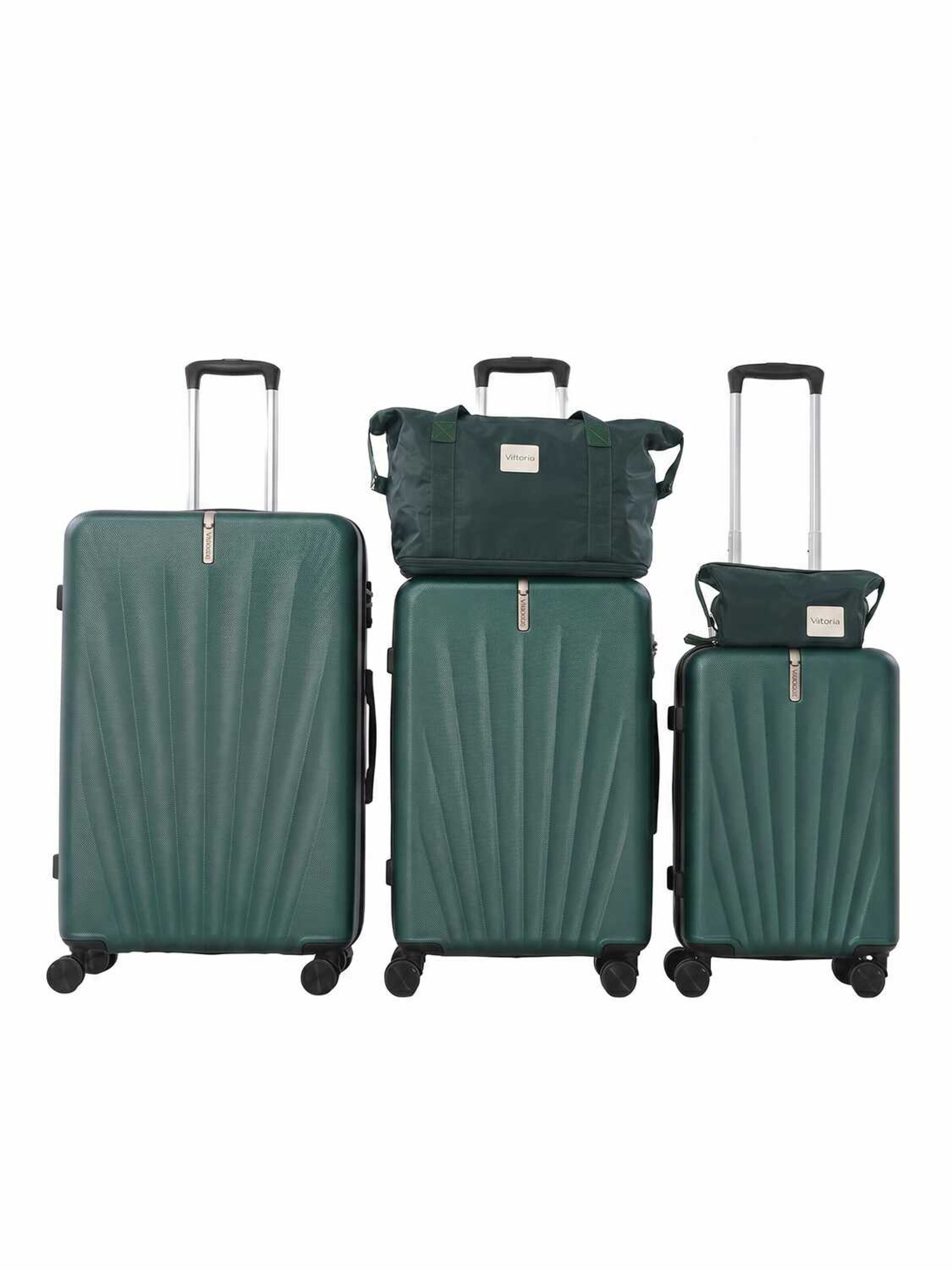 Vallsero Suitcase set 'LG3 — VALLSERO Seashell 5-teiliges Kofferset' in Green