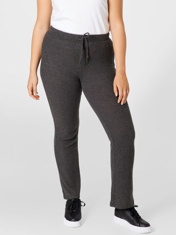 évasé Pantalon 'CIRCLE' PIECES Curve en gris : devant