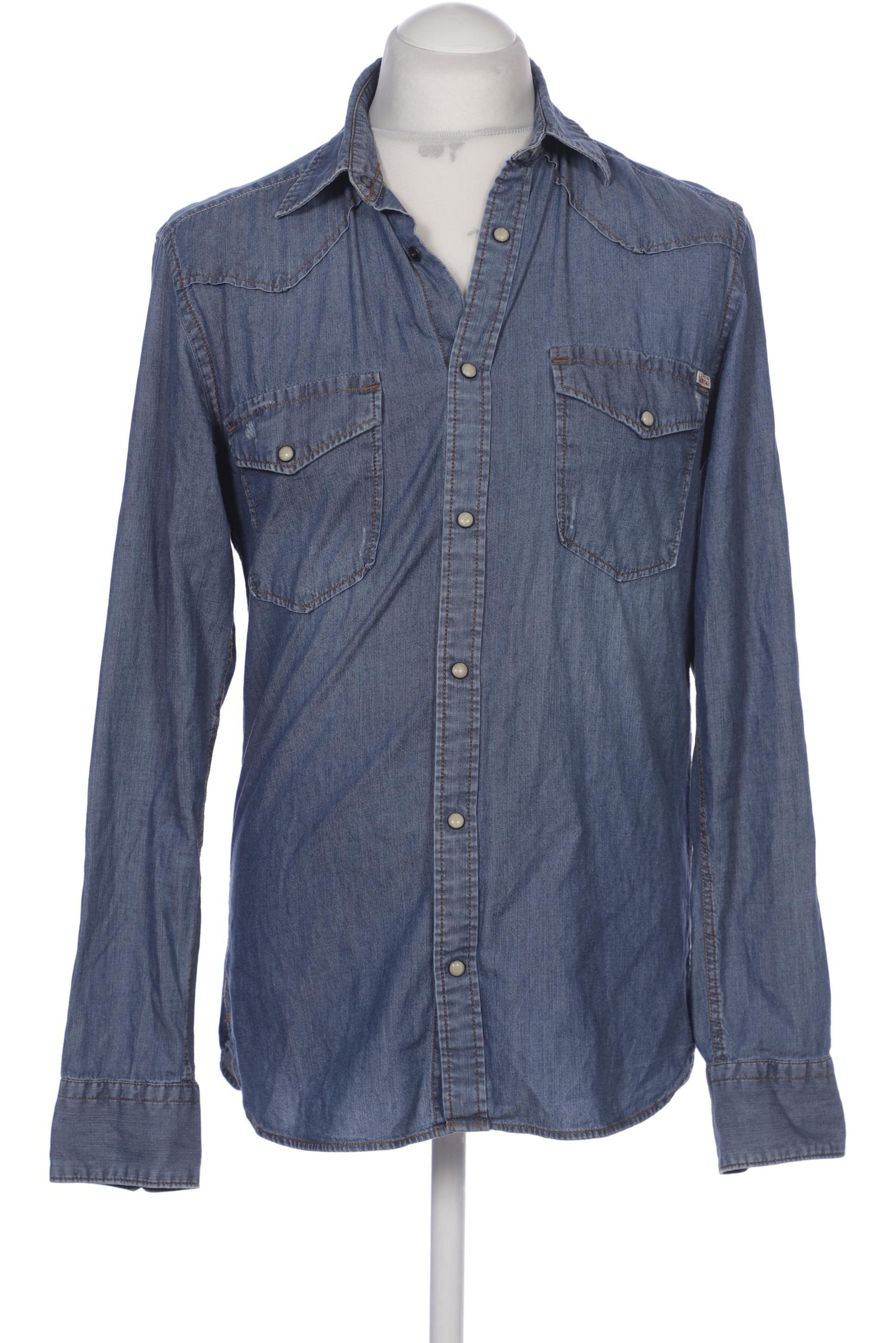 JACK & JONES Button Up Shirt in M in Blue: front