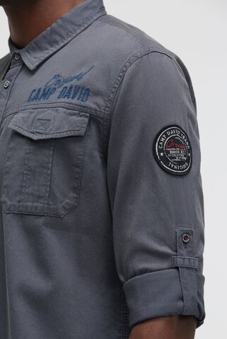 CAMP DAVID Regular fit Button Up Shirt in Blue: front
