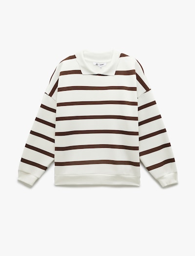 Koton Sweatshirt in Brown / Wool white, Item view