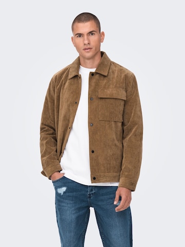 Only & Sons Between-Season Jacket 'Hydra' in Brown: front