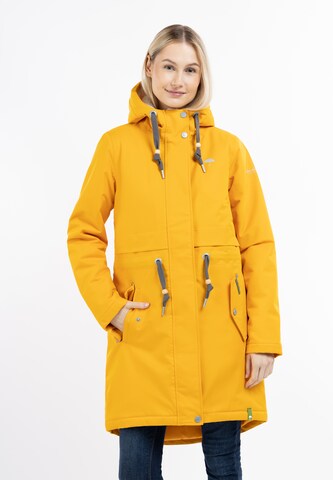 Manteau fonctionnel Schmuddelwedda en jaune : devant